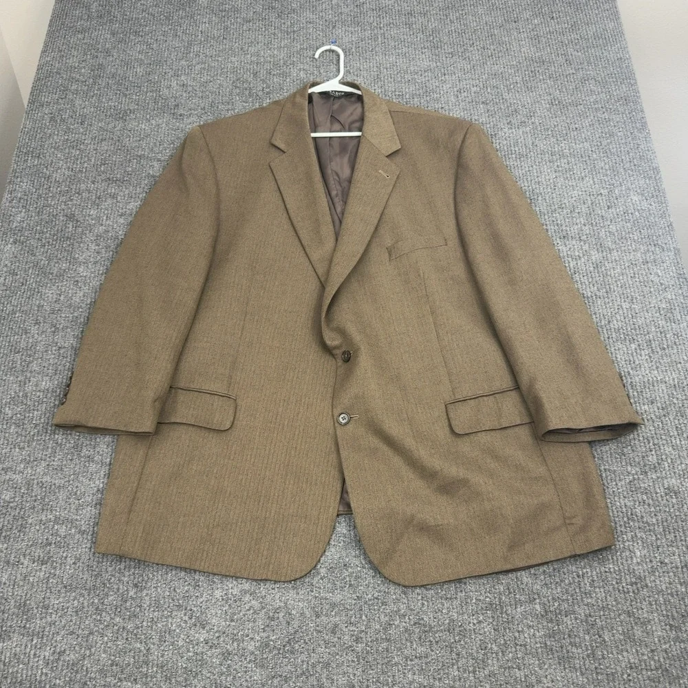 Jos A Bank Blazer Mens 54 Brown Silk Camelhair Herringbone Two Button Classic